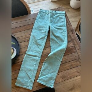 Veronica Beard Ryleigh High Rise Straight Leg Jeans Teal 26